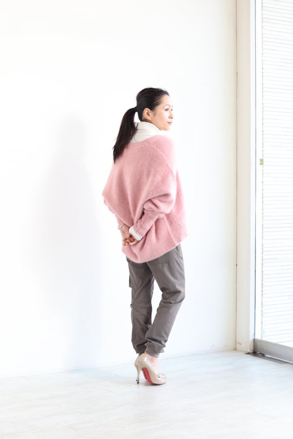 araara(アラアラ) Raccoon Vneck Cardigan pink - YAMAROKU（ヤマロク