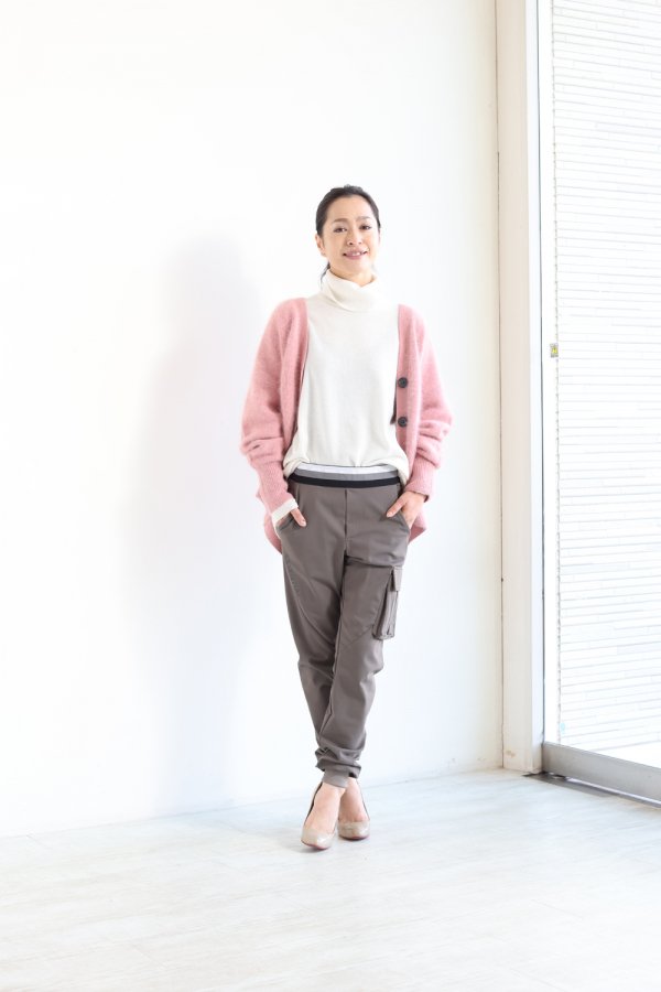 araara アラアラ Raccoon Vneck Cardigan pink-