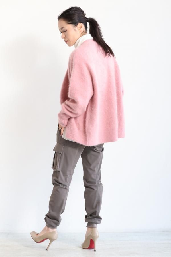 araara アラアラ　ラクーンカーディガン araara(アラアラ) Raccoon Vneck Cardigan pink - YAMAROKU