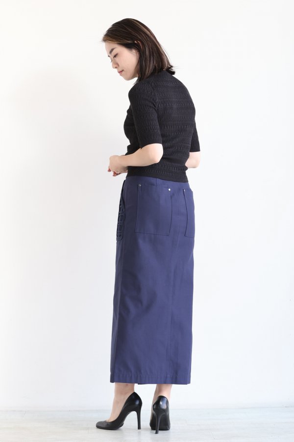 Cording Embroidered Nep-Cotton Skirt ロングスカート | endageism.com