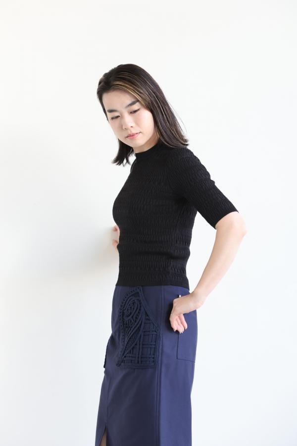 クリアランス販促品 マメクロ FloralMotifEmbroideredSweaterSkirt