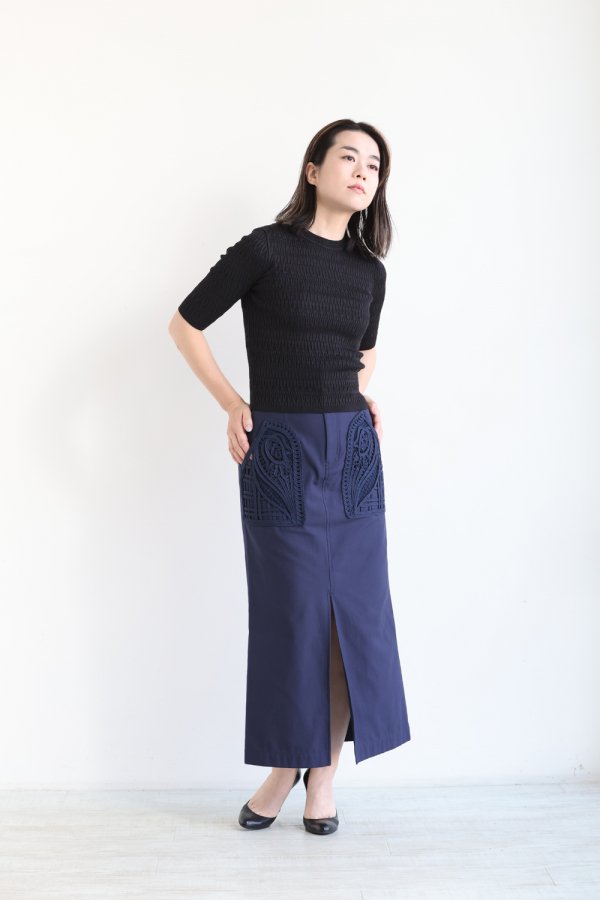 Mame Kurogouchi(マメ) Geometric Ribbed Knitted Top - YAMAROKU