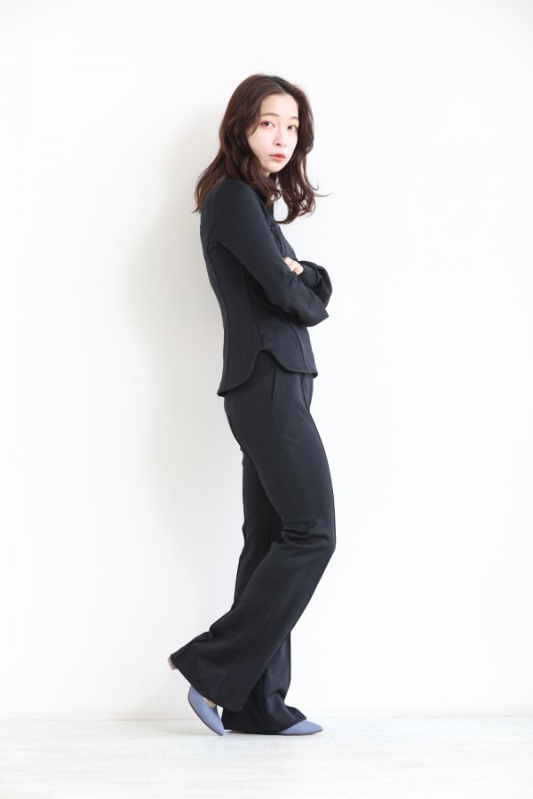 Mame Kurogouchi(マメ) Double-Layer Stripe Jersey Flared Trousers