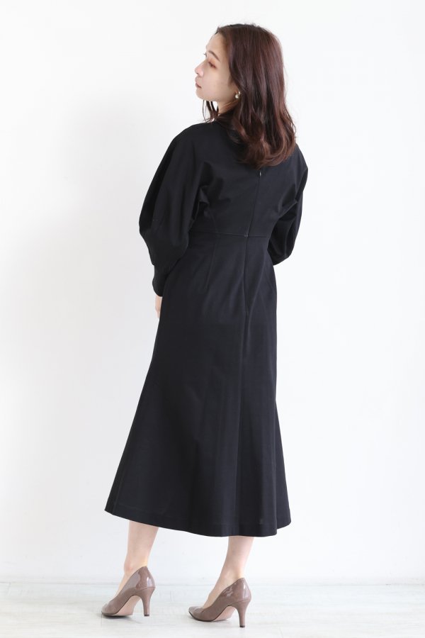 Mame Kurogouchi(マメ) Classic Cotton Dress BLACK - YAMAROKU 