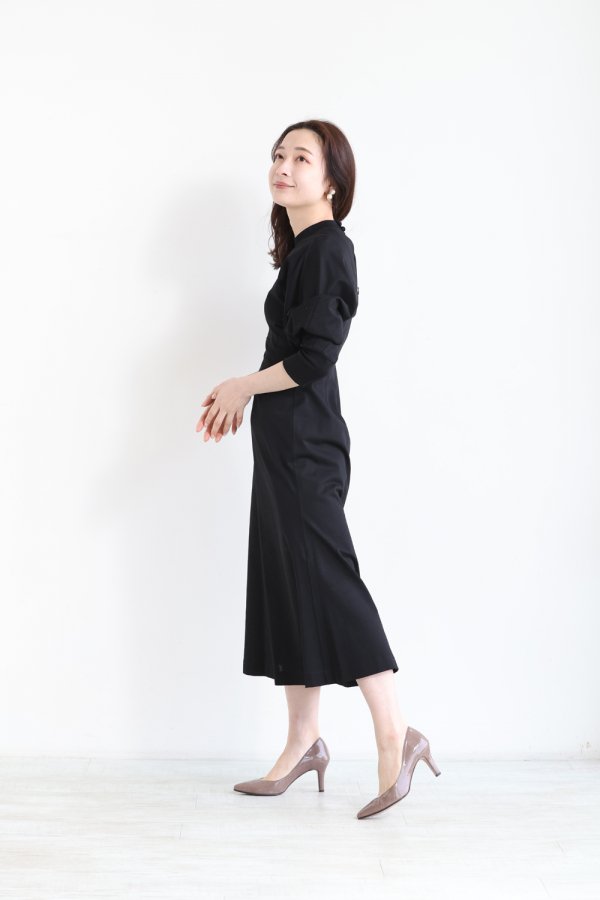Mame Kurogouchi(マメ) Classic Cotton Dress BLACK - YAMAROKU（ヤマロク） オンラインストア