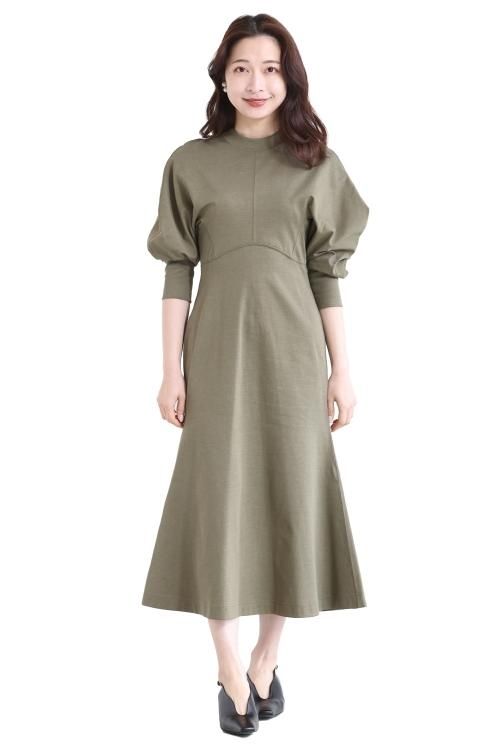 Mame Kurogouchi(マメ) Classic Cotton Dress KHAKI - YAMAROKU（ヤマロク） オンラインストア