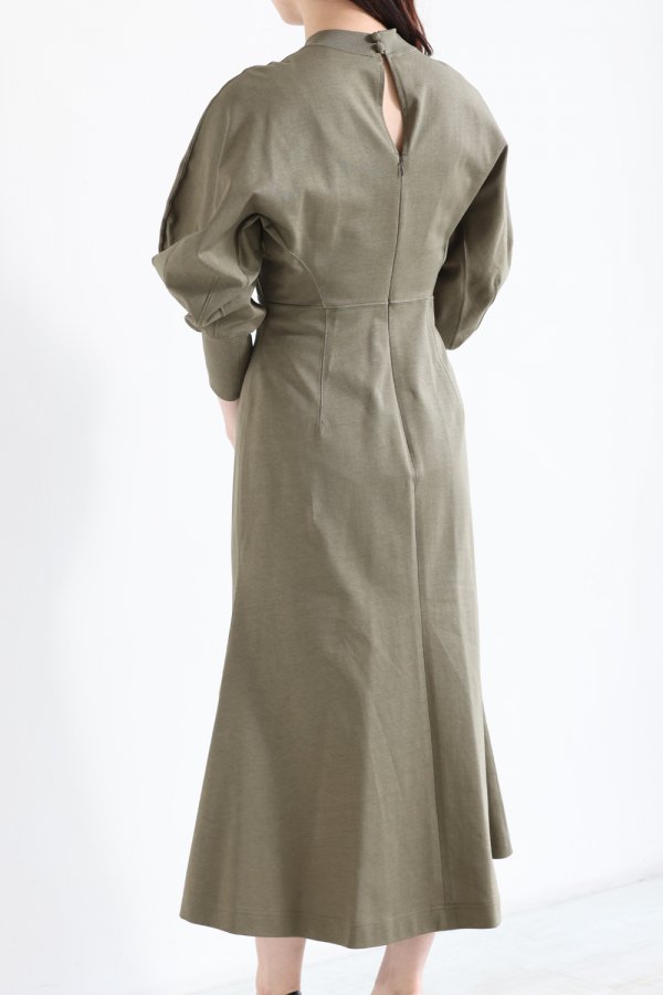 Mame Kurogouchi(マメ) Classic Cotton Dress KHAKI - YAMAROKU