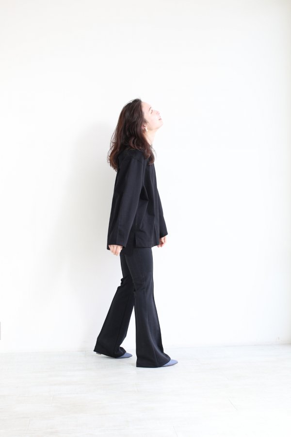 Mame Kurogouchi(マメ) Classic Cotton Long Sleeve Top BLACK