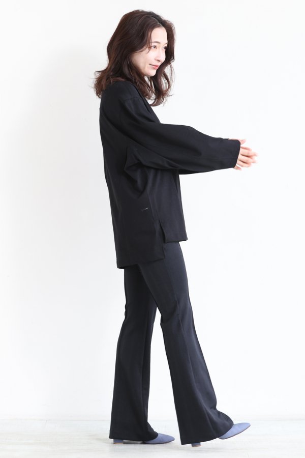 Mame Kurogouchi(マメ) Classic Cotton Long Sleeve Top BLACK