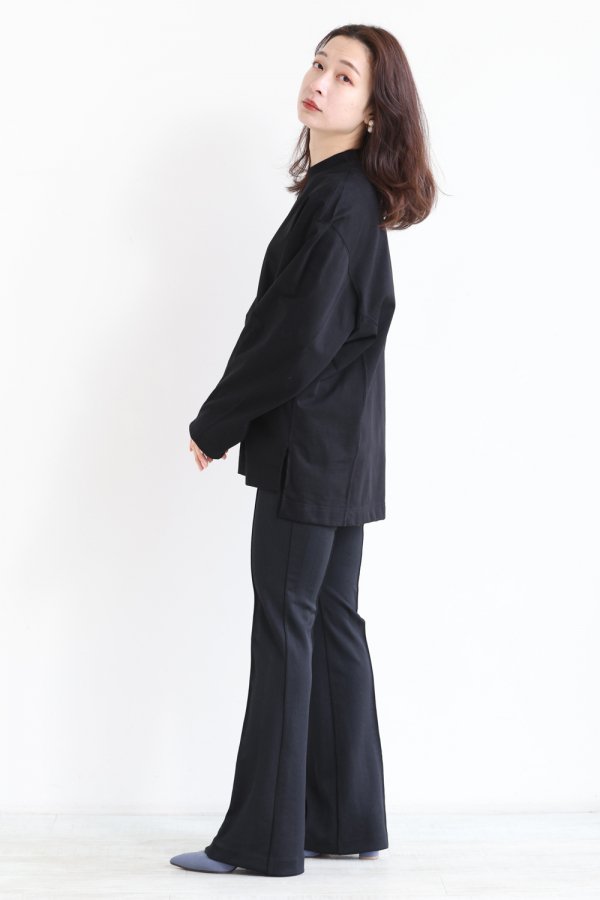 Mame Kurogouchi(マメ) Classic Cotton Long Sleeve Top BLACK