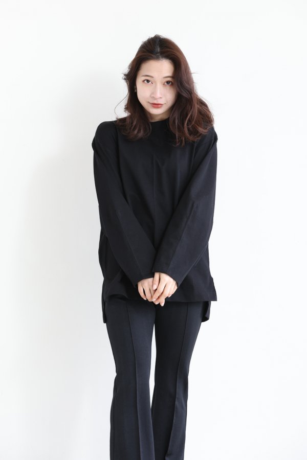 Mame Kurogouchi(マメ) Classic Cotton Long Sleeve Top BLACK