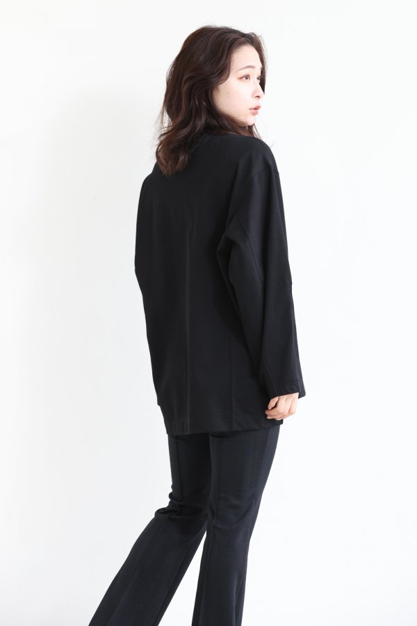 Mame Kurogouchi(マメ) Classic Cotton Long Sleeve Top BLACK