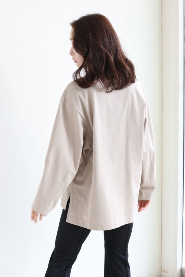 Mame Kurogouchi(マメ) Classic Cotton Long Sleeve Top BEIGE