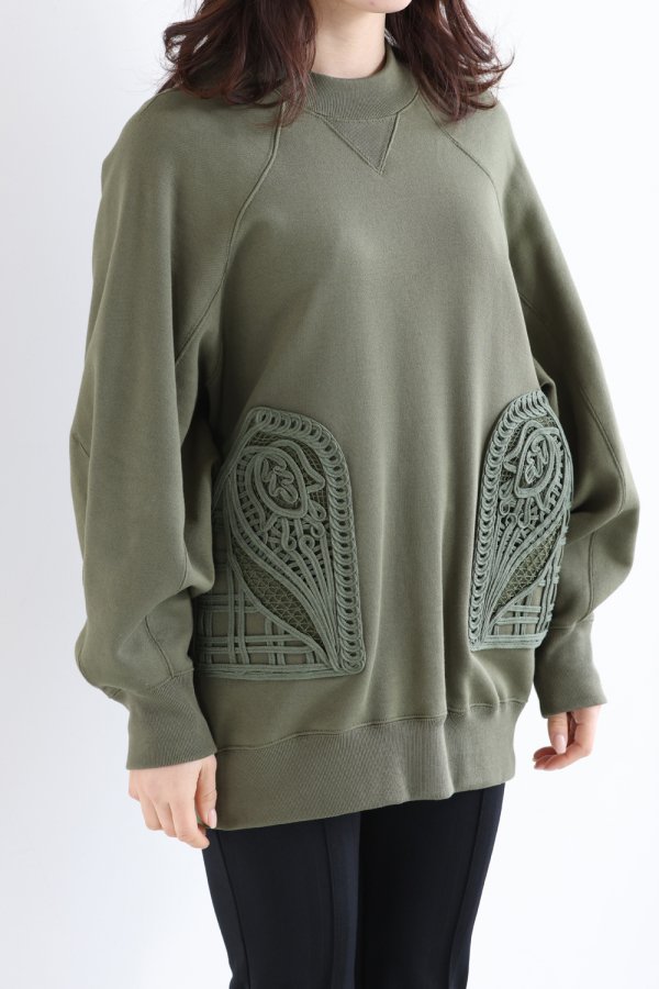 Mame Kurogouchi(マメ) Cording Embroidered Oversized Sweatshirt