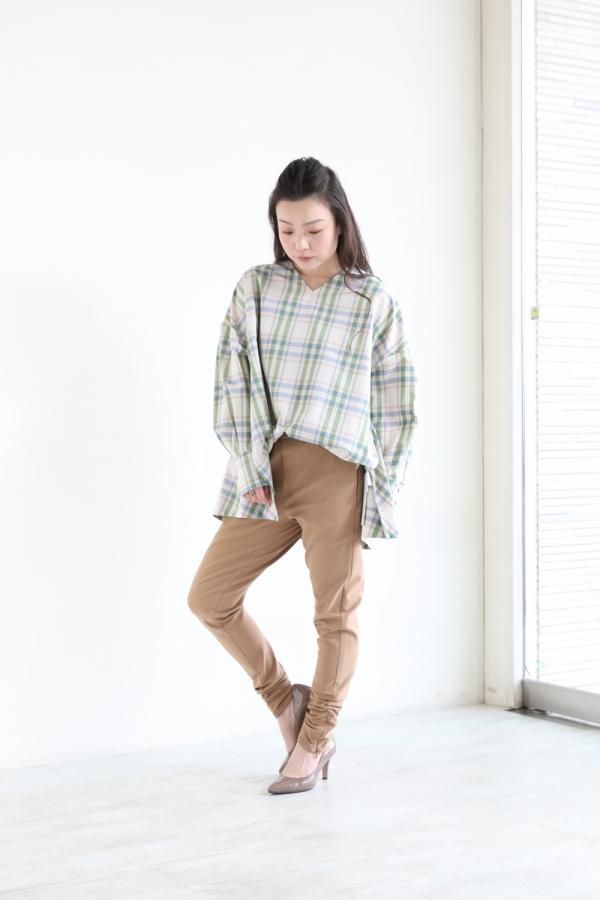 ELENDEEK(エレンディーク) BACK FLARE CHECK BL GRN - YAMAROKU 