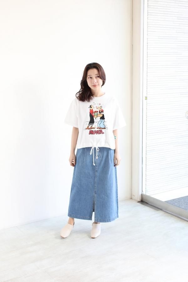 MUVEIL(ミュベール) ポパイプリントTシャツ - YAMAROKU MUVEIL(ミュベール) ポパイプリントTシャツ - YAMAROKU