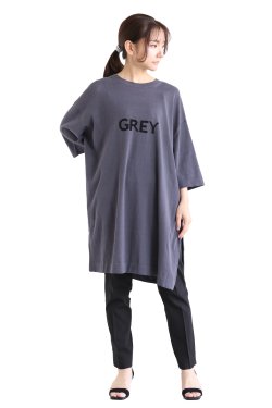 ADAWAS(アダワス)  LETTERED KNIT OVER SIZE T  GREY