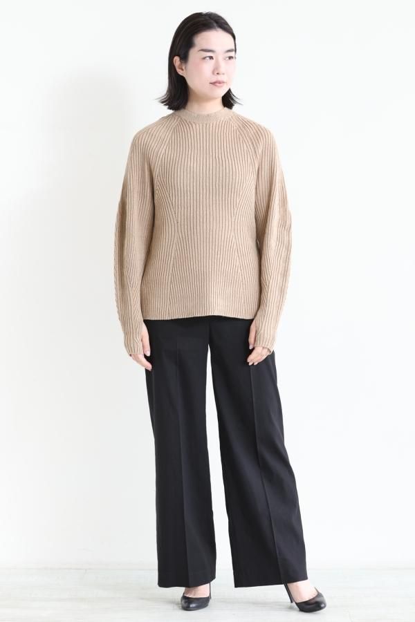 Mame Kurogouchi(マメ) Washable Linen Knitted Top BROWN - YAMAROKU(ヤマロク) オンラインストア Mame Kurogouchi(マメ) Washable Linen Knitted Top BROWN - YAMAROKU(ヤマロク) オンラインストア