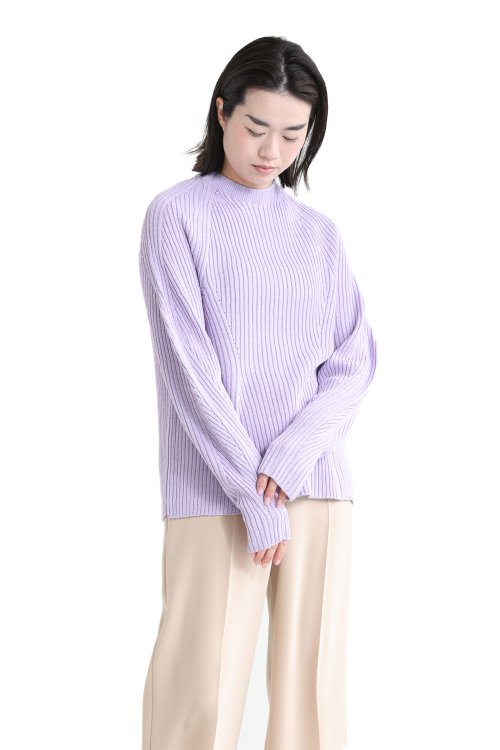 Mame Kurogouchi(マメ) Washable Linen Knitted Top PURPLE - YAMAROKU