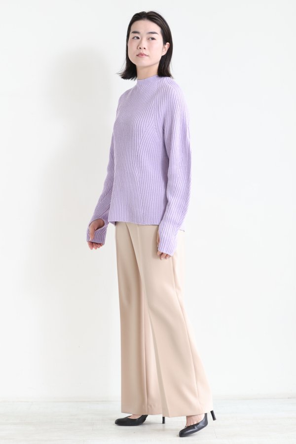 Mame Kurogouchi(マメ) Washable Linen Knitted Top PURPLE - YAMAROKU 