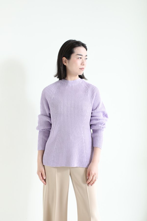 Mame Kurogouchi(マメ) Washable Linen Knitted Top PURPLE - YAMAROKU