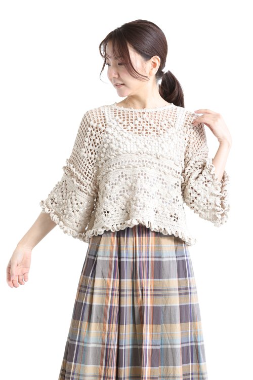 unfil(アンフィル) hand-crochet back to front cardigan - YAMAROKU