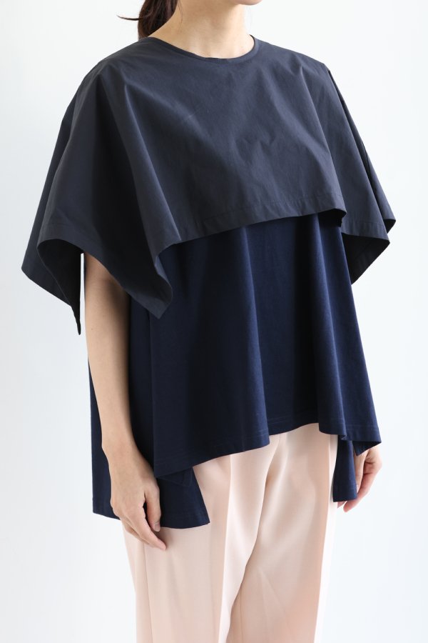 MOOLA KALAH(モーラカーラ) Cape Collar Pullover navy - YAMAROKU