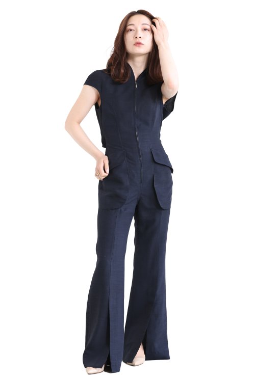 Mame Kurogouchi(マメ) Viscose Hemp Sleeveless Jump Suit - YAMAROKU