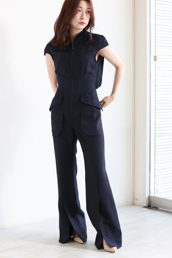 Mame Kurogouchi(マメ) Viscose Hemp Sleeveless Jump Suit - YAMAROKU