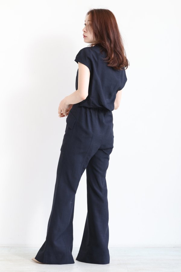 Mame Kurogouchi(マメ) Viscose Hemp Sleeveless Jump Suit - YAMAROKU