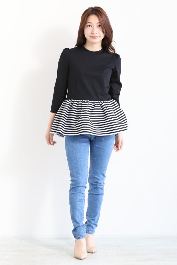 BORDERS at BALCONY(ボーダーズアットバルコニー) PEPLUM LONG SLEEVE 