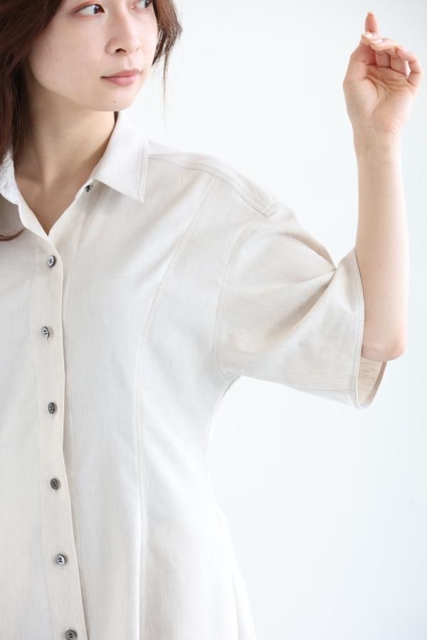 24SS 新作theoryセオリー☆アンサンブル　ブラック/ホワイト Theory(セオリー) GLOSSED POPLIN GREW NK C VOL DR - YAMAROKU