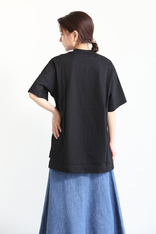 Mame Kurogouchi(マメ) Cotton T-Shirt BLACK - YAMAROKU（ヤマロク