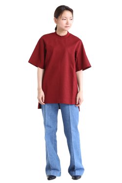 Mame Kurogouchi(マメ) Cotton T-Shirt  BORDEAUX