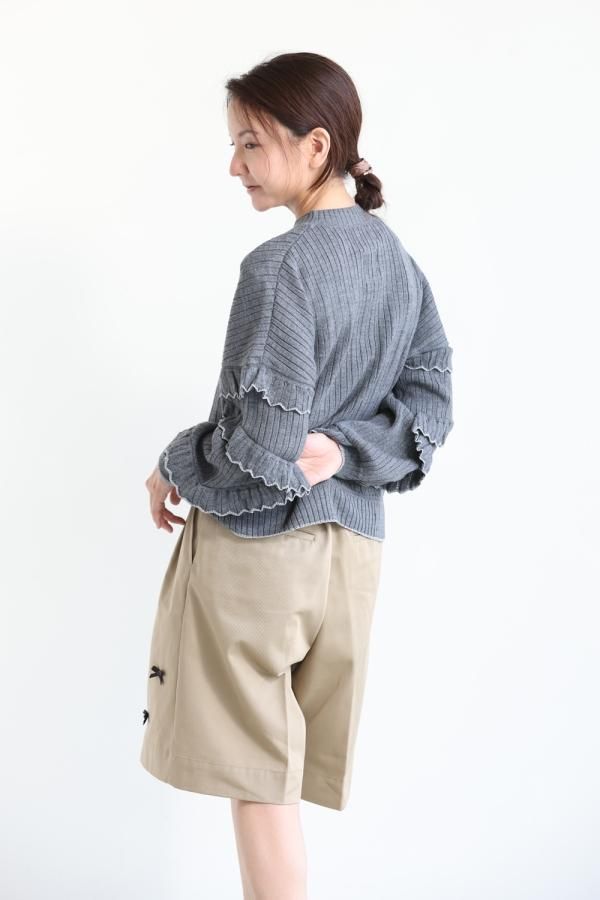 MUVEIL WORK - 美品☆ MUVEIL 17SS ニットフリルカットソー グレー ミュベール 8b0cd69c7d127522b1b76accbfaddc