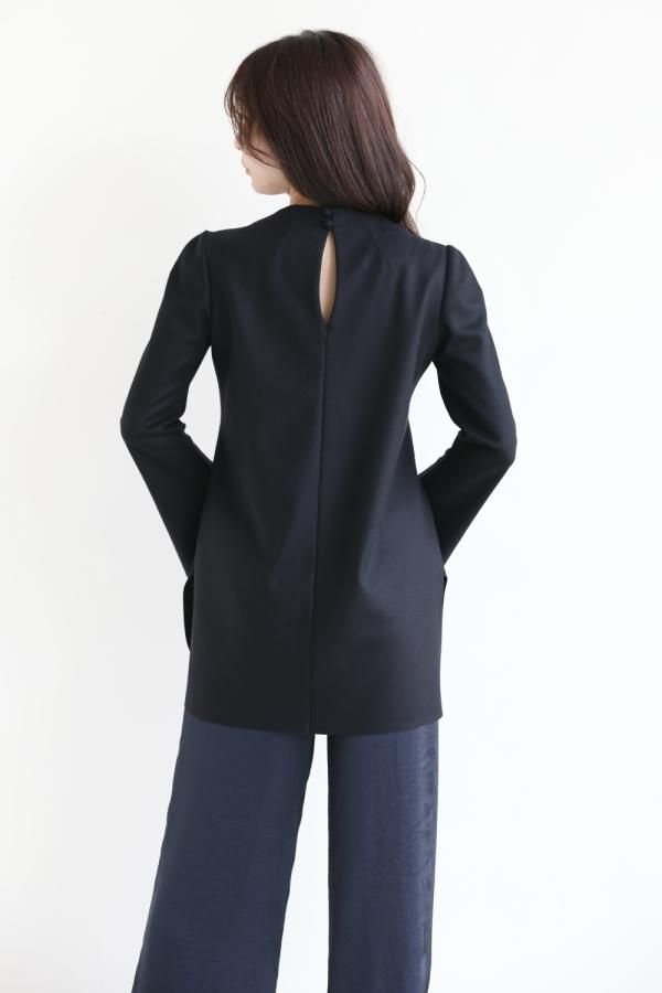 Mame Kurogouchi(マメ) Crew Neck Wool Shirt - YAMAROKU