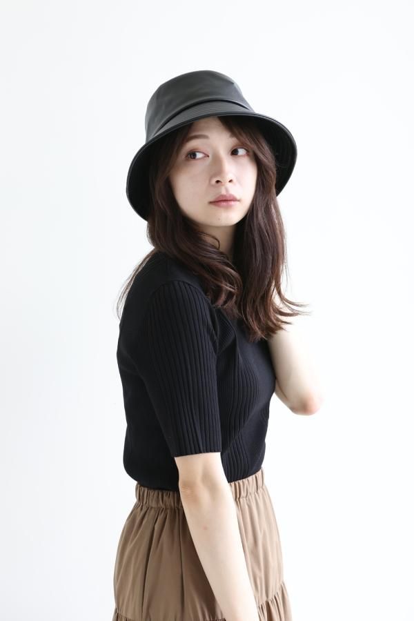 elendeek ハット ELENDEEK(エレンディーク) FAKE LEATHER BUCKET HAT - YAMAROKU