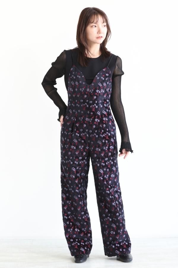 Floral Jacquard Sleeveless Jumpsuits22AWFlo