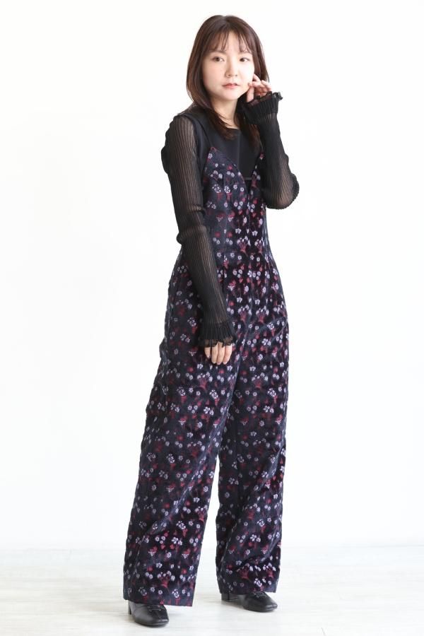 Floral Jacquard Sleeveless Jumpsuits 日本人気超絶の www