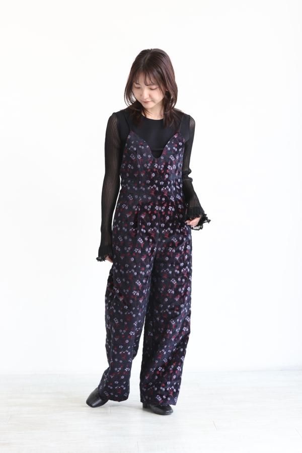 Mame Floral Jacquard Sleeveless Jumpsuit whitewatervillage.ca