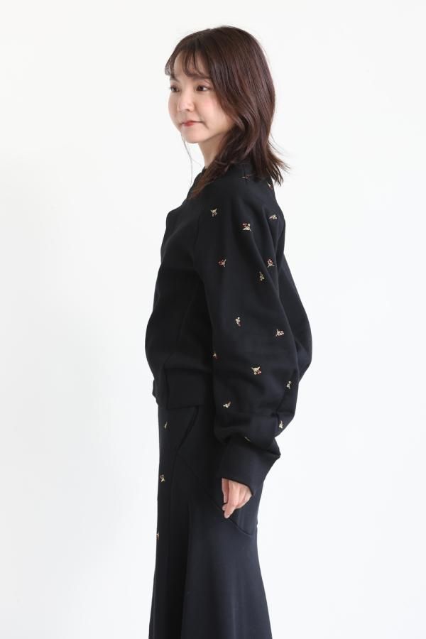 Mame Kurogouchi(マメ) Floral Motif Embroidered Sweatshirts