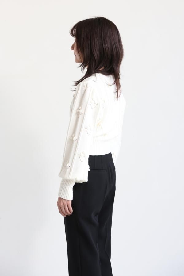 Mame Kurogouchi(マメ) Bubble Pattern Cropped Knitted