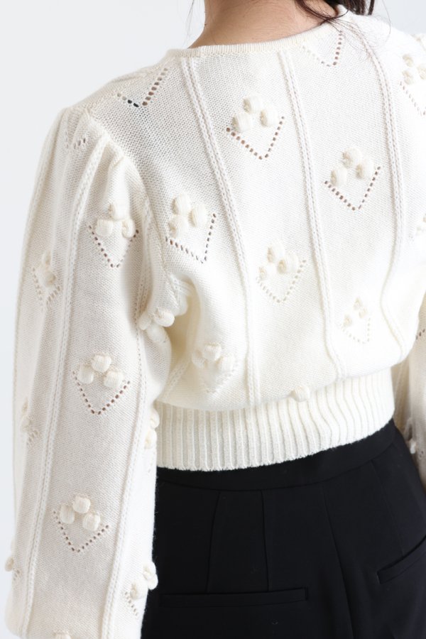 mame Bubble Pattern Cropped Cardigan
