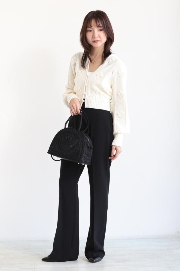 Mame Kurogouchi(マメ) Bubble Pattern Cropped Knitted