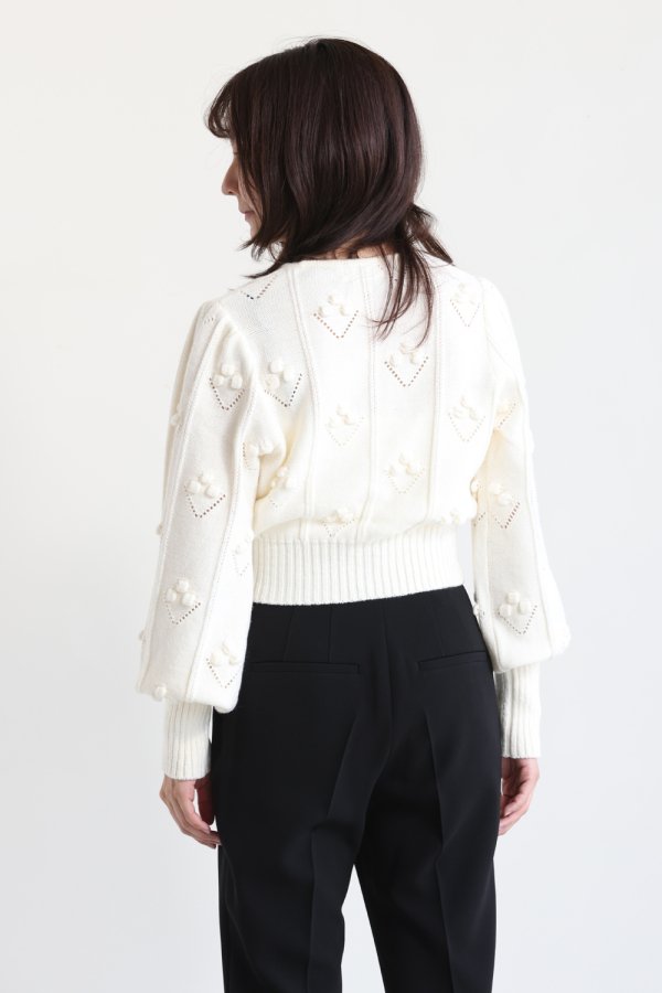 Mame Kurogouchi(マメ) Bubble Pattern Cropped Knitted Cardigan