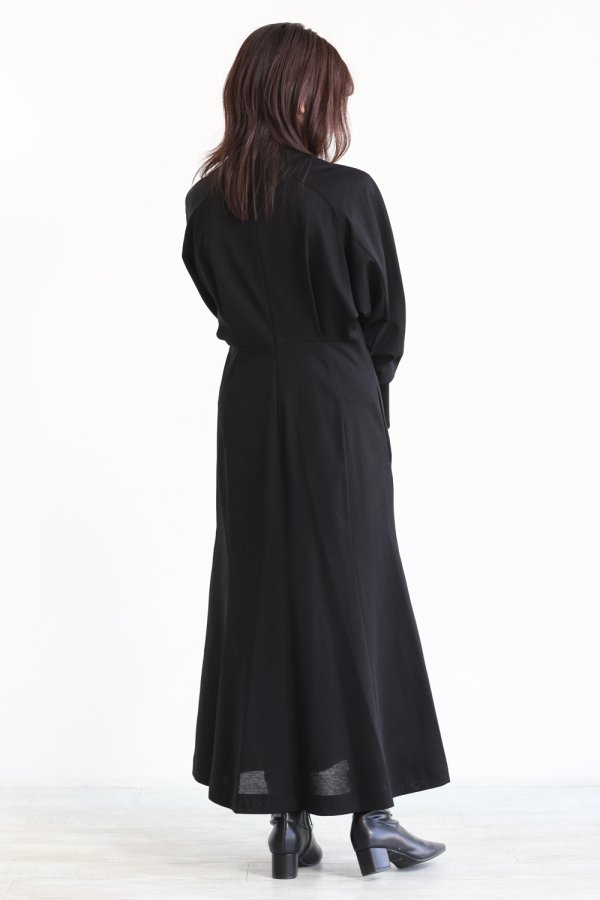 Mame Kurogouchi(マメ) V-Neck Classic Cotton Dress BLACK