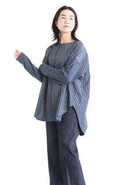 SIWALY(シワリー) Pullover Shirt  stripenavy