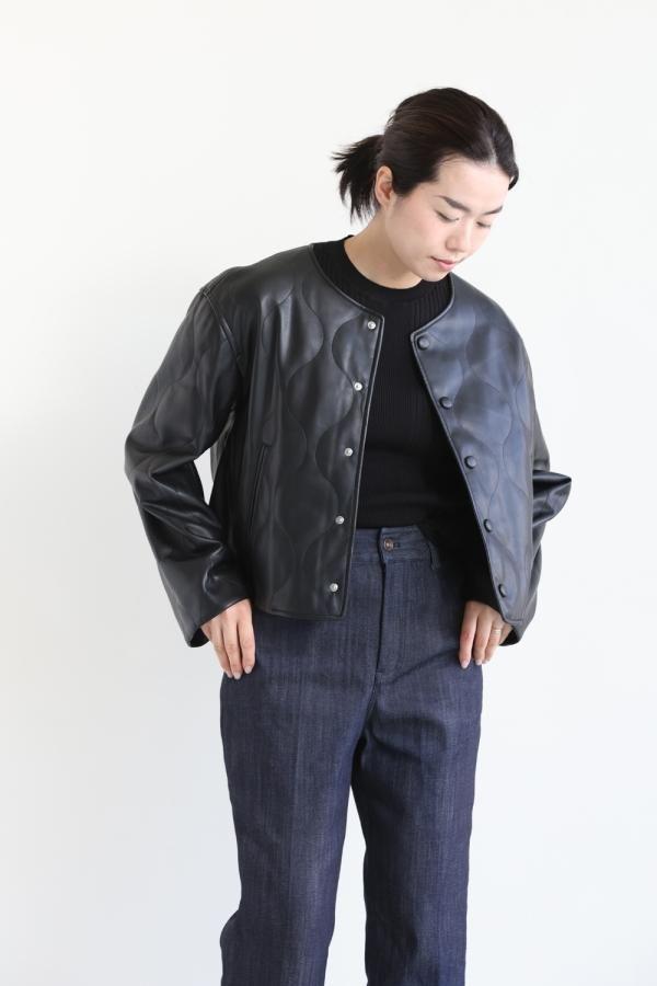 MACPHEE(マカフィ) フェイクレザー キルティングジャケット