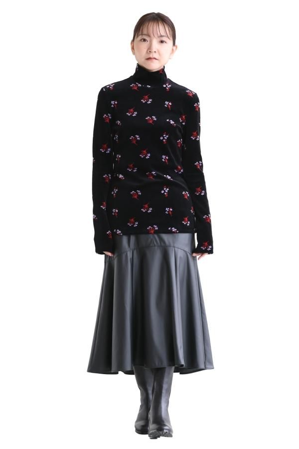 Mame Kurogouchi(マメ) Froral Velour Jacquard High Neck Top