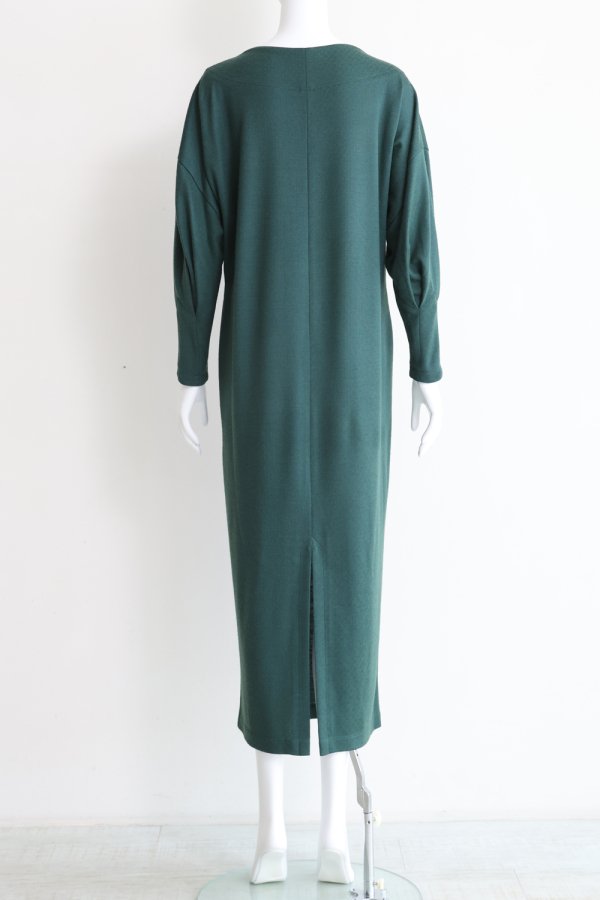 Mame Kurogouchi(マメ) Classic Jersey Dress GREEN - YAMAROKU 